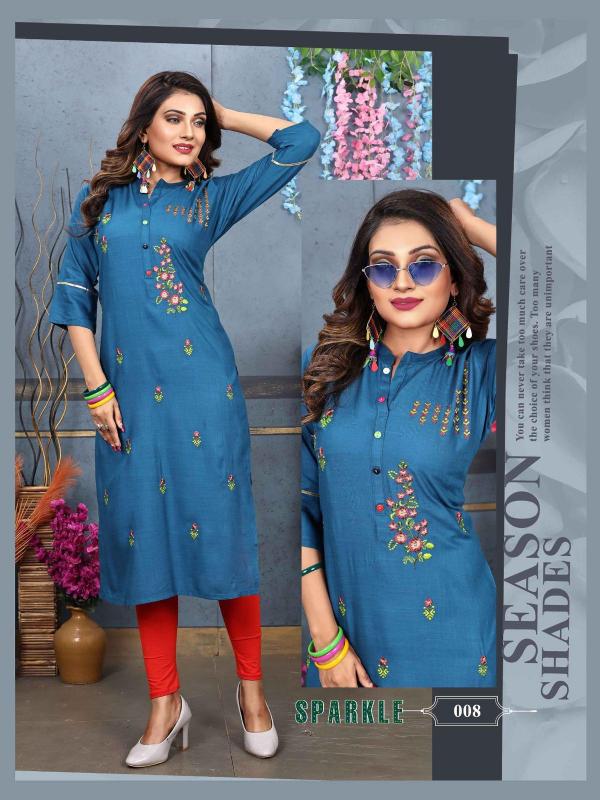 Aagya Sparkle New Regular Rayon Designer Kurti Collection